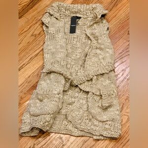 NWT Mystree Chunky Knit Sleeveless Cardigan Sweater, Size S/M